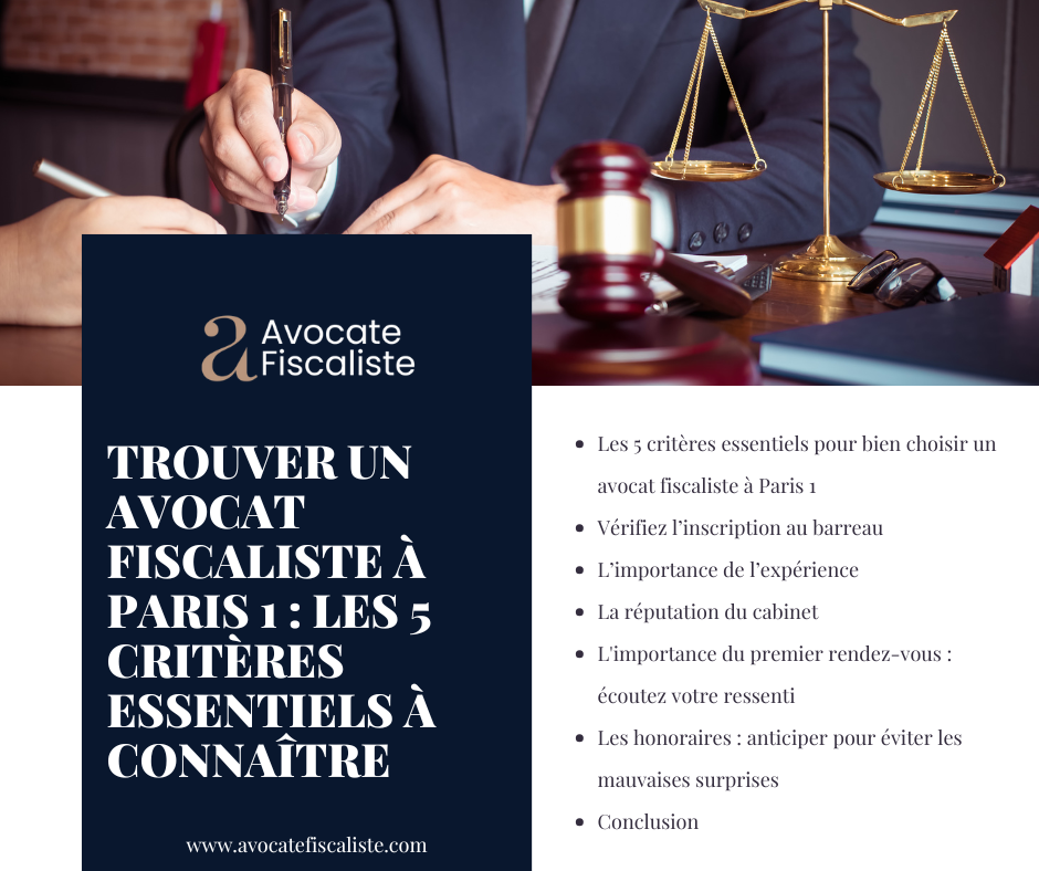 Avocat fiscaliste Paris 1