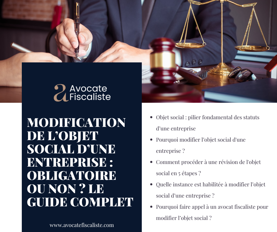 Modification objet social entreprise